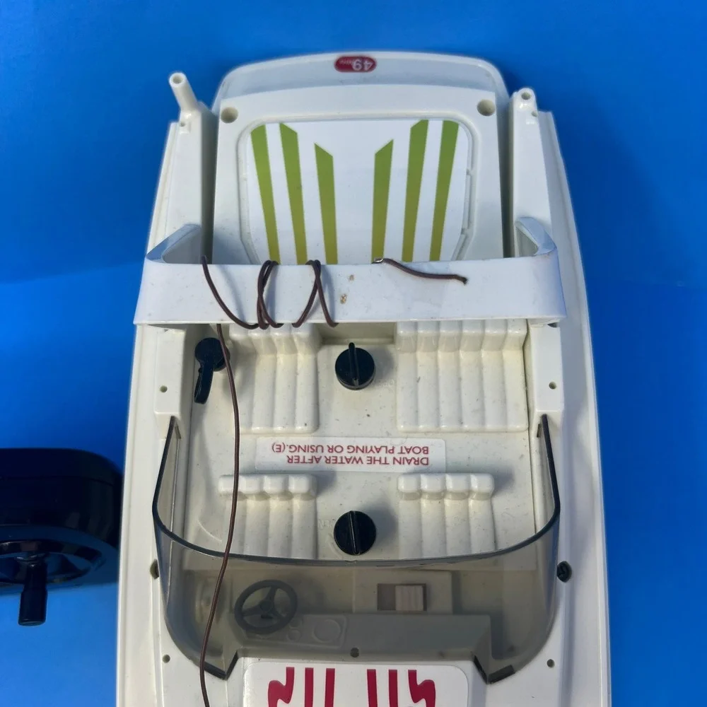 Nikko Sea Hawk RC Speedboat‎ White Blue Vintage 19010H Radio Control Toy